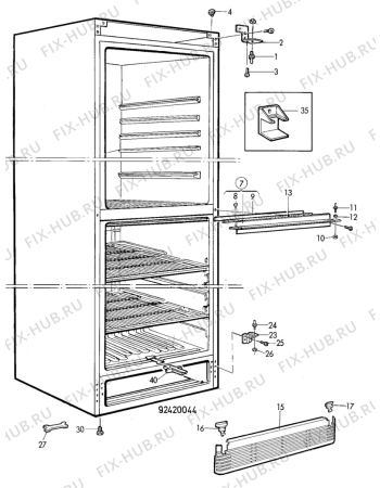 Взрыв-схема холодильника Husqvarna Electrolux GME125KF - Схема узла C10 Cabinet